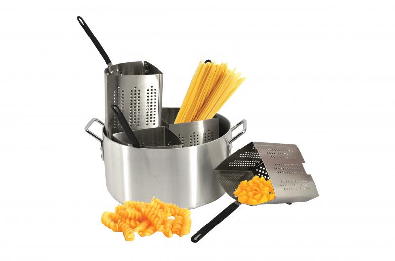 Aluminum Pasta Cooker Set with 4 Stainless Steel Inserts